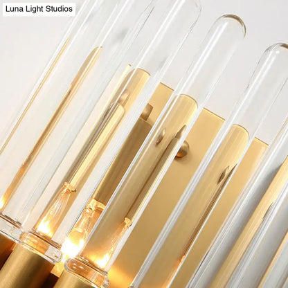 Brass crystal sconce lamp with glass tube prisms by Decorbites on Tampa Home & Garden Store