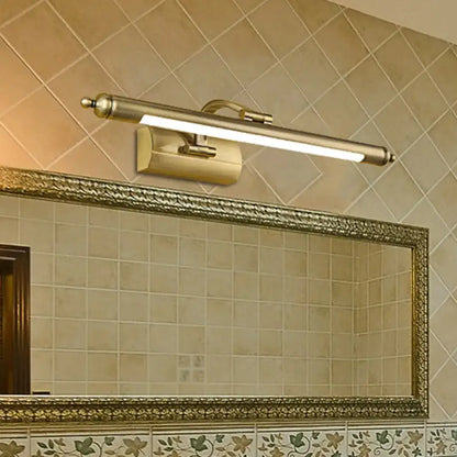 Brass rectangular vanity light by Decorbites, wall-mounted bar above bathroom mirror on Tampa Home & Garden Store