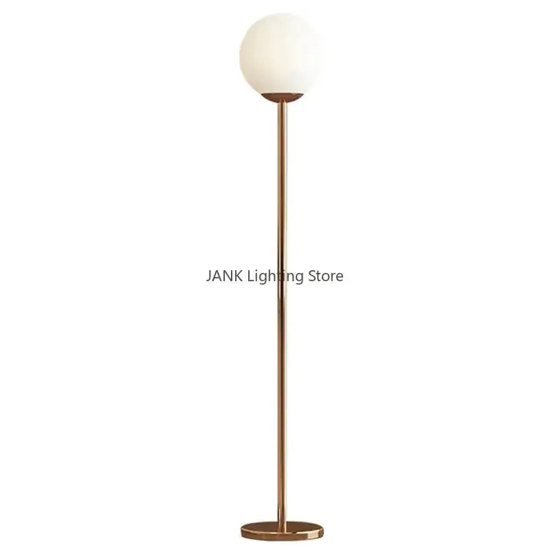 Modern Brass Glass Ball Floor Lamp for Bedroom