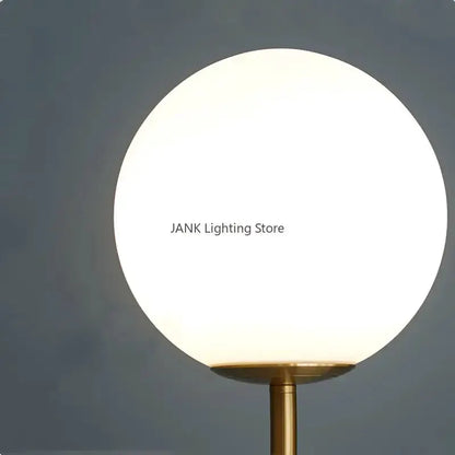 Modern Brass Glass Ball Floor Lamp for Bedroom