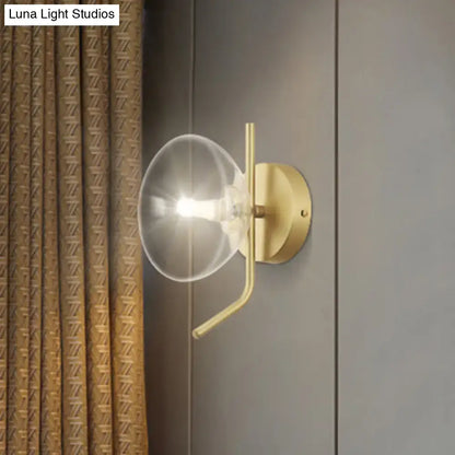 Decorbites brass dome wall sconce with clear glass globe, gold finish on Tampa Home & Garden Store