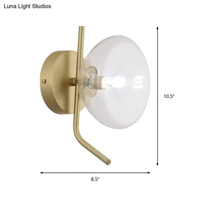 Decorbites brass dome wall sconce with clear glass dome for bedroom on Tampa Home & Garden Store