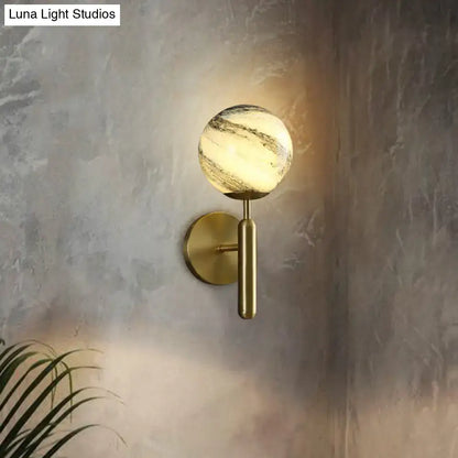 Glass Ball Wall Sconce by Decorbites, brass finish wall mount and marble globe on Tampa Home & Garden Store