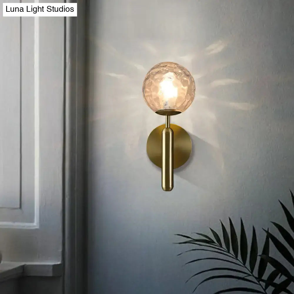 Glass Ball Wall Sconce brass finish with faceted glass globe by Decorbites on Tampa Home & Garden Store