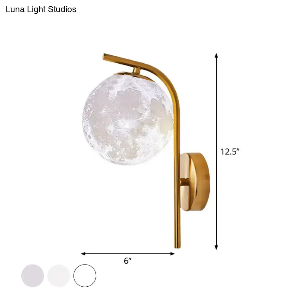 Decorbites brass globe bedside lamp with frosted glass, wall-mounted, gold finish on Tampa Home & Garden Store