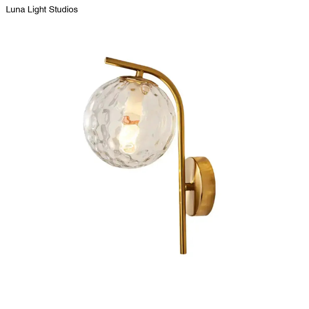 Decorbites brass globe bedside lamp with frosted glass sphere for bedroom on Tampa Home & Garden Store
