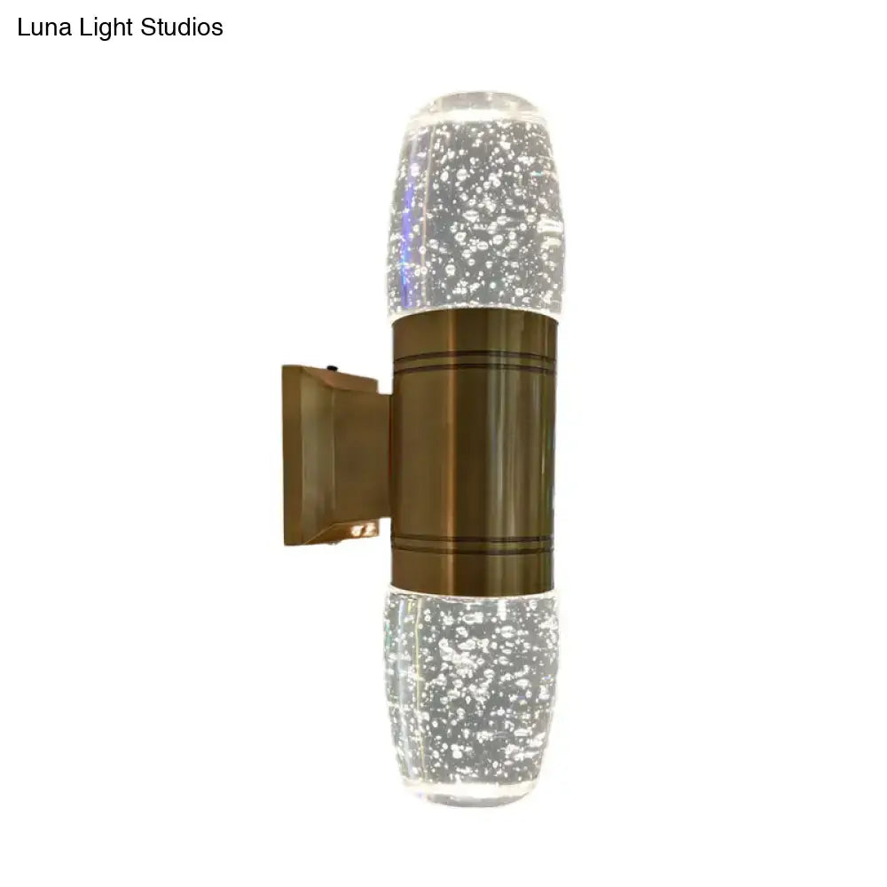 Brass crystal clear shade wall sconce with bubble glass shades Decorbites on Tampa Home & Garden Store
