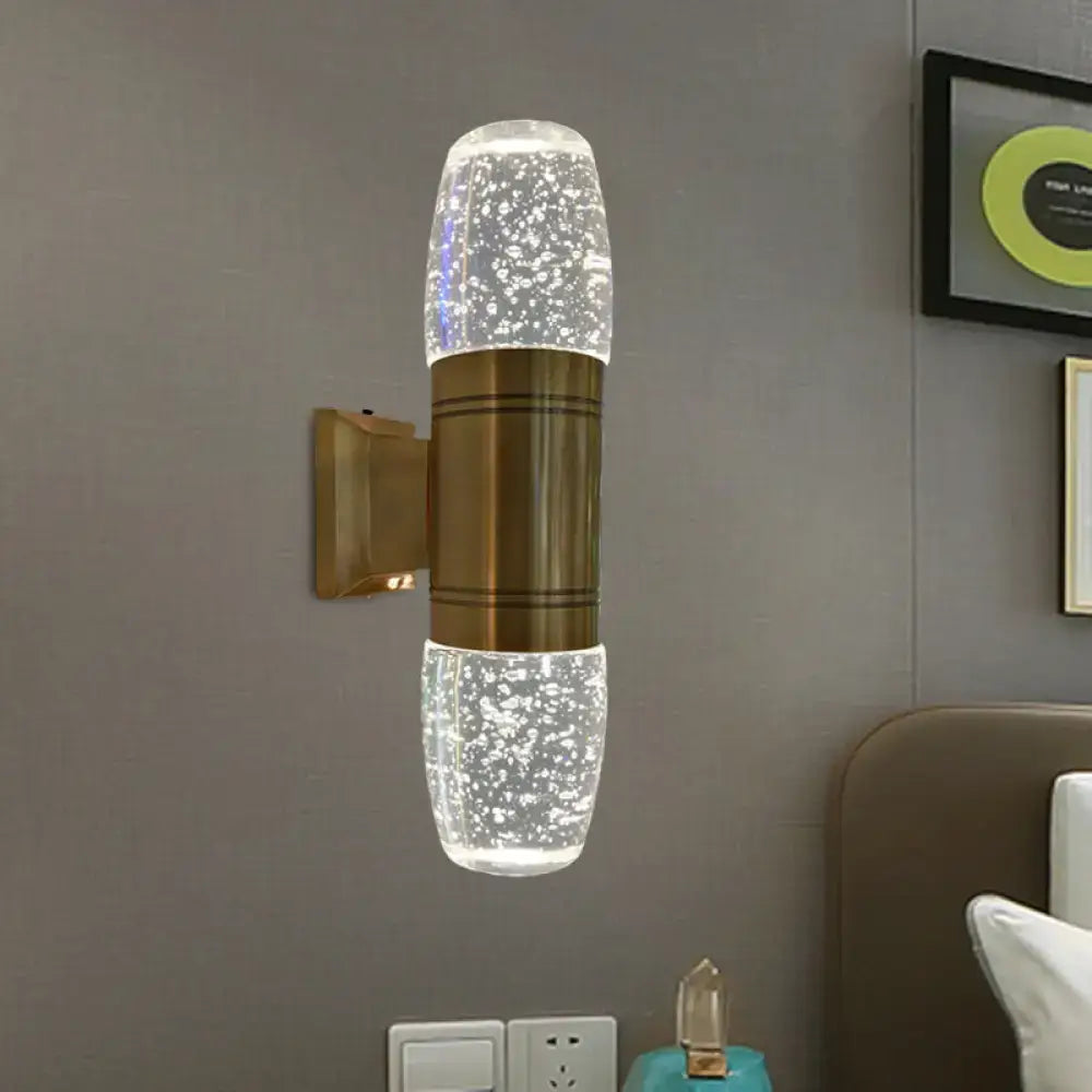 Brass wall sconce with twin bubble glass shades and brass mount Decorbites on Tampa Home & Garden Store