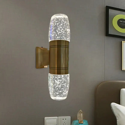 Brass wall sconce with twin bubble glass shades and brass mount Decorbites on Tampa Home & Garden Store