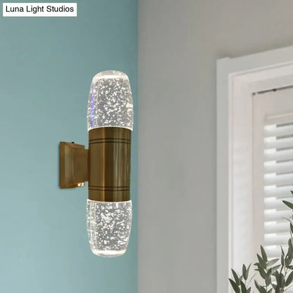 Brass crystal clear shade wall sconce by Decorbites on Tampa Home & Garden Store