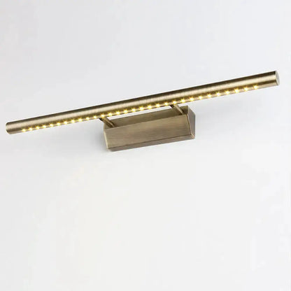 Modern brass LED wall light fixture for bathroom vanity with rectangular mount Decorbites on Tampa Home & Garden Store