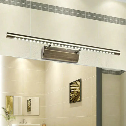 Modern brass LED wall-mounted bathroom vanity light fixture with LED strip on Tampa Home & Garden Store