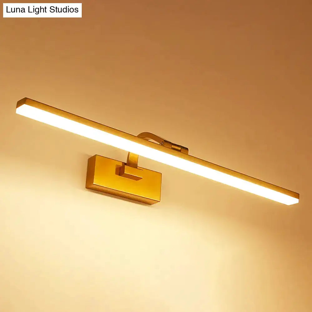 Modern brass linear vanity LED light bathroom wall fixture Decorbites on Tampa Home & Garden Store