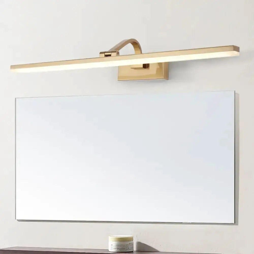 Modern brass linear vanity LED bathroom wall light fixture by Decorbites with backplate on Tampa Home & Garden Store