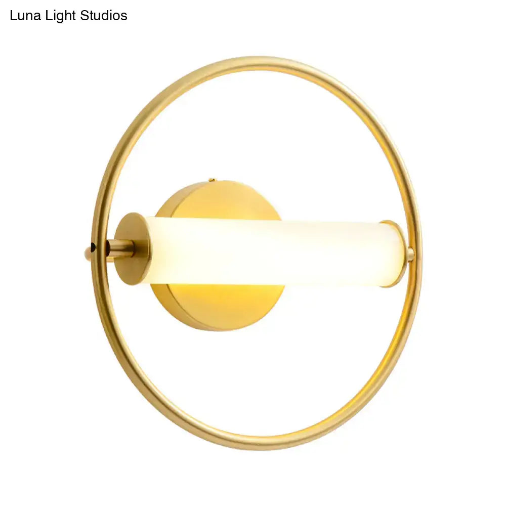 Brass opal glass industrial sconce Decorbites on Tampa Home & Garden Store