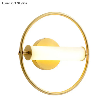 Brass opal glass industrial sconce Decorbites on Tampa Home & Garden Store