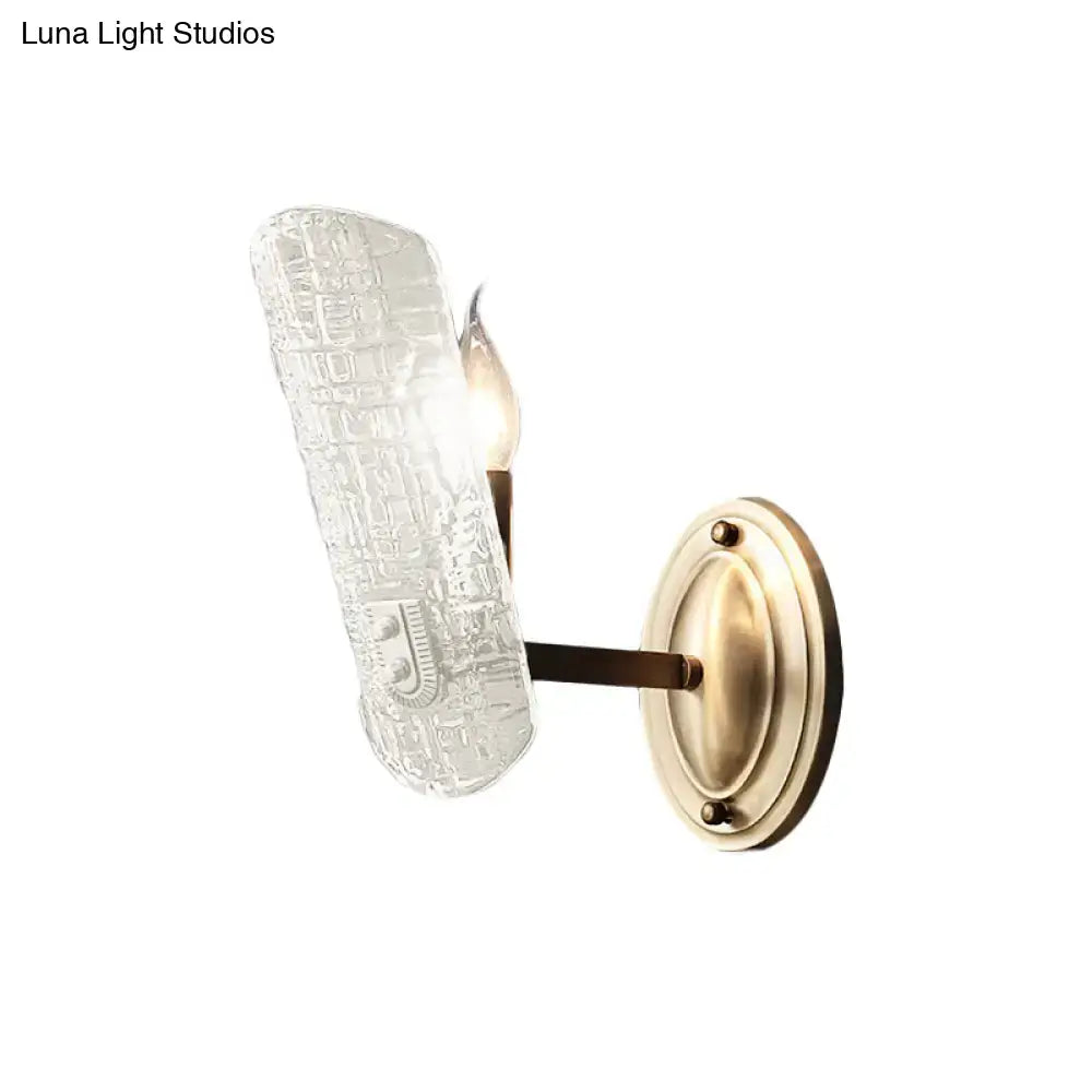Brass water glass sconce dual-light by Decorbites with textured shade on Tampa Home & Garden Store