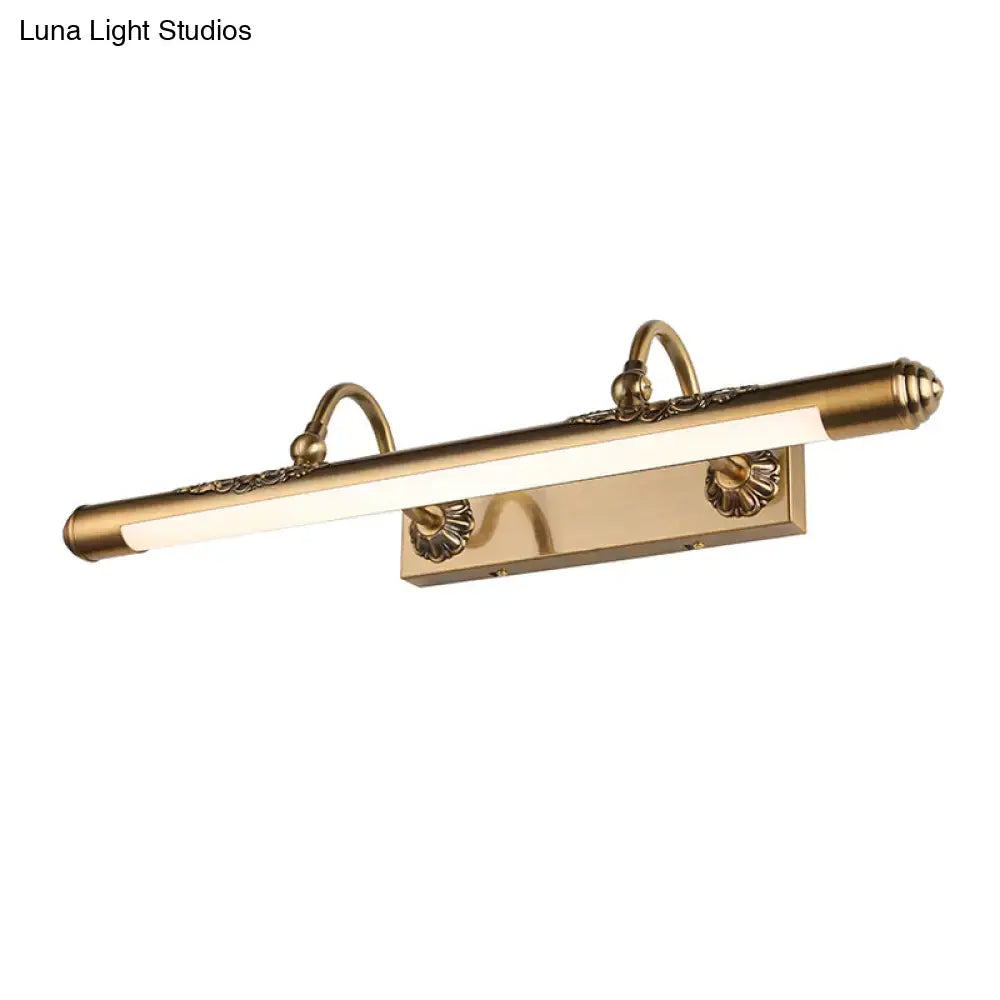 Brass Scrollwork Vanity Light by Decorbites with horizontal bar and wall-mount design on Tampa Home & Garden Store