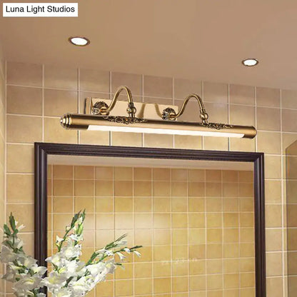 Brass Scrollwork Vanity Light with two curved arms and decorative scroll details by Decorbites on Tampa Home & Garden Store