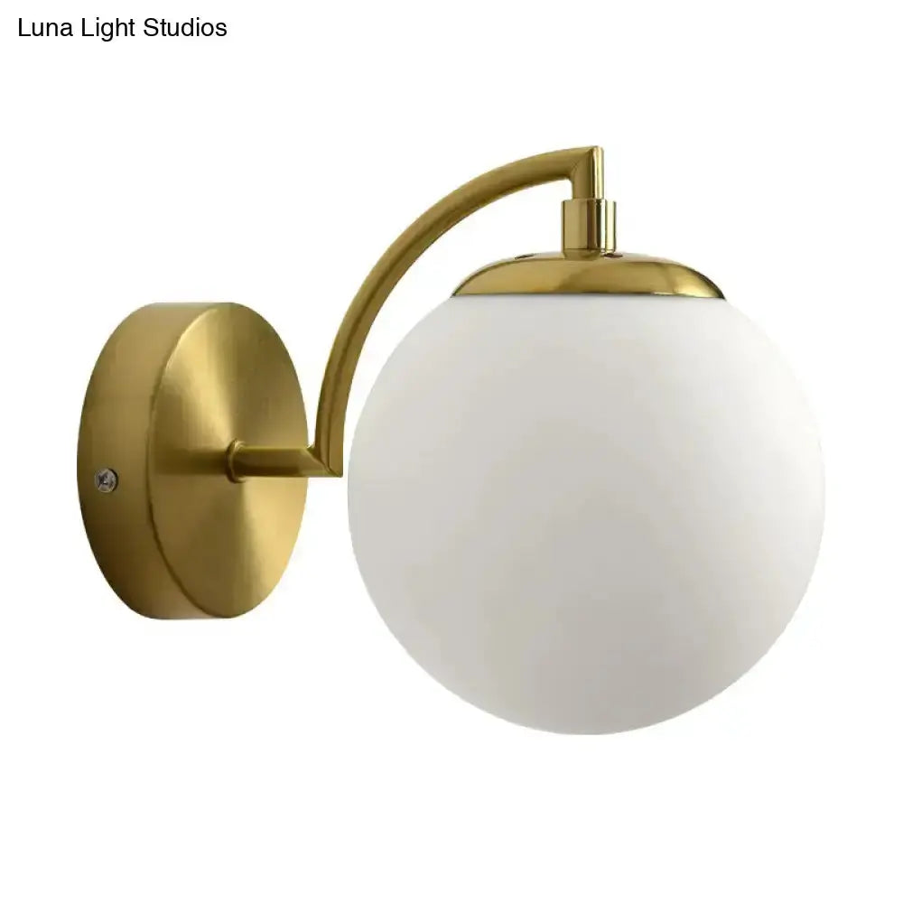 Modern Brass Glass Stairway Wall Light Fixture