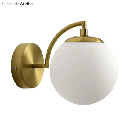 Modern Brass Glass Stairway Wall Light Fixture