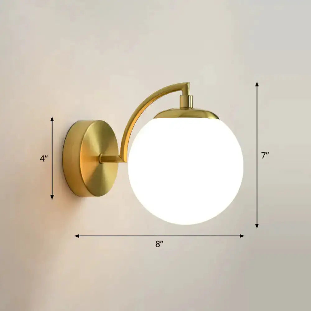 Modern Brass Glass Stairway Wall Light Fixture