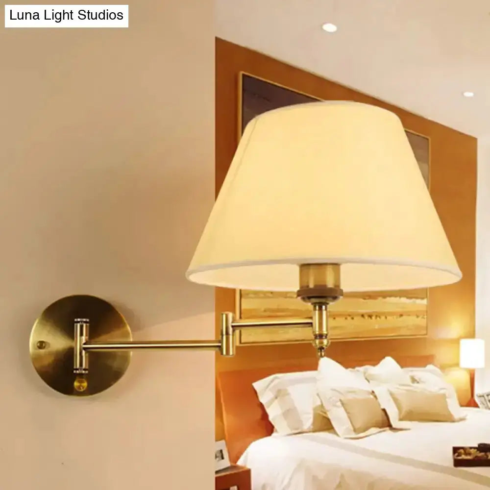 Brass Swing Arm Wall Lamp Shade for Living