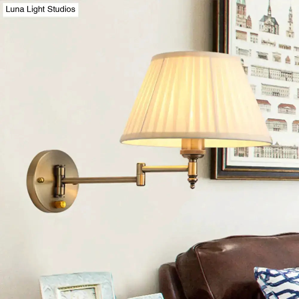 Brass Swing Arm Wall Lamp Shade for Living