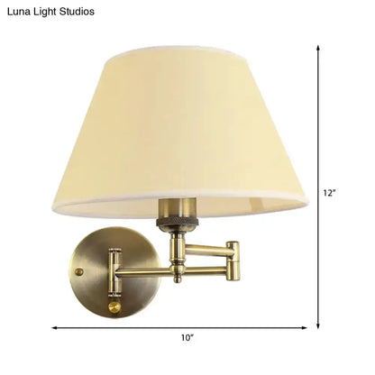 Brass Swing Arm Wall Lamp Shade for Living