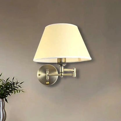 Brass Swing Arm Wall Lamp Shade for Living