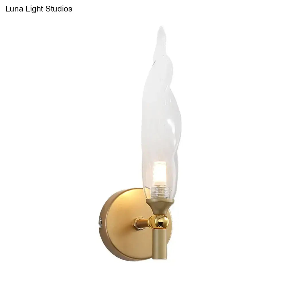 Brass Torch Wall Sconce Decorbites with glass flame shade on Tampa Home & Garden Store
