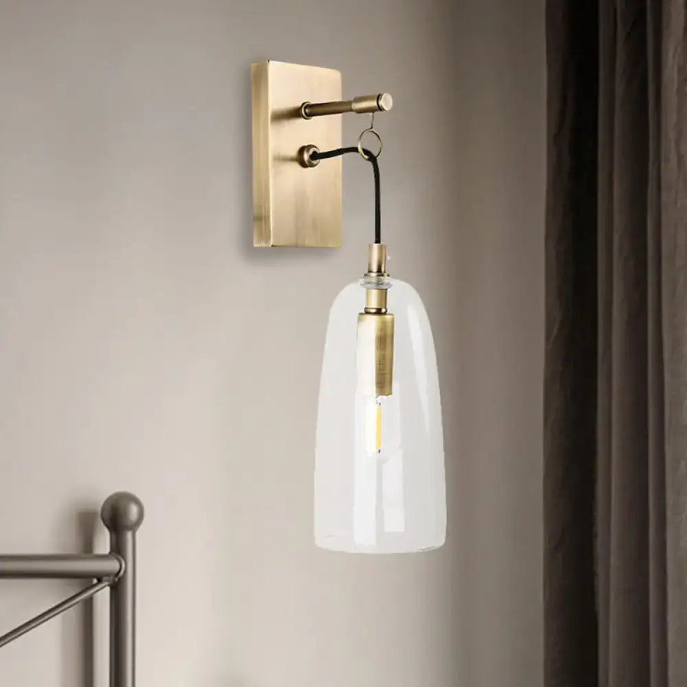Decorbites brass glass sconce lamp with white frosted shade, wall-mounted 1-light on Tampa Home & Garden Store