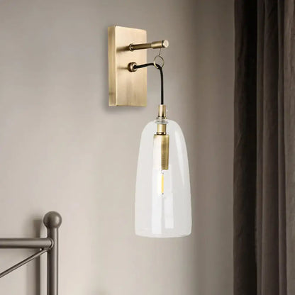 Decorbites brass glass sconce lamp with white frosted shade, wall-mounted 1-light on Tampa Home & Garden Store