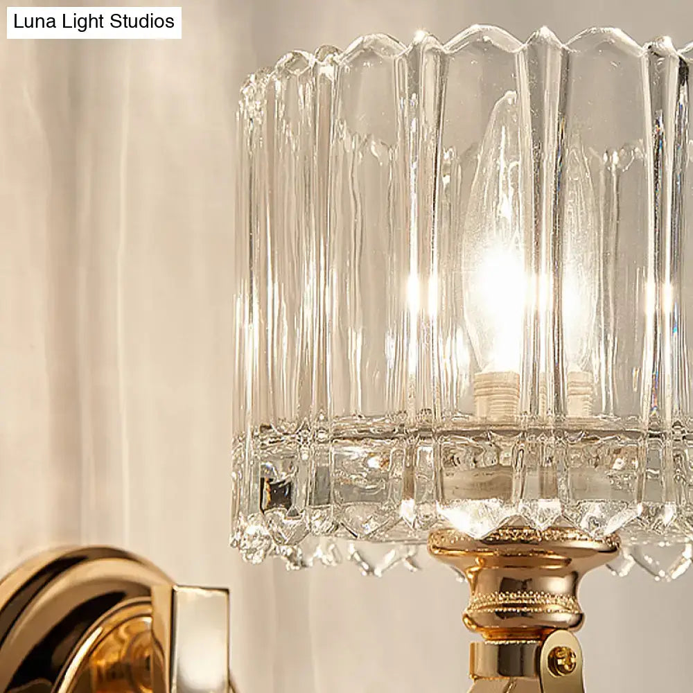 Brass faceted glass sconce with crystal shade and gold hardware Decorbites on Tampa Home & Garden Store
