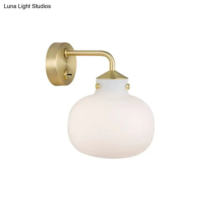 Brass milk glass balcony sconce by Decorbites, wall-mounted lamp on Tampa Home & Garden Store