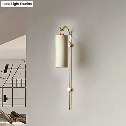Brass White Tube Sconce by Decorbites, wall-mounted cylindrical shade, modern home lighting on Tampa Home & Garden Store