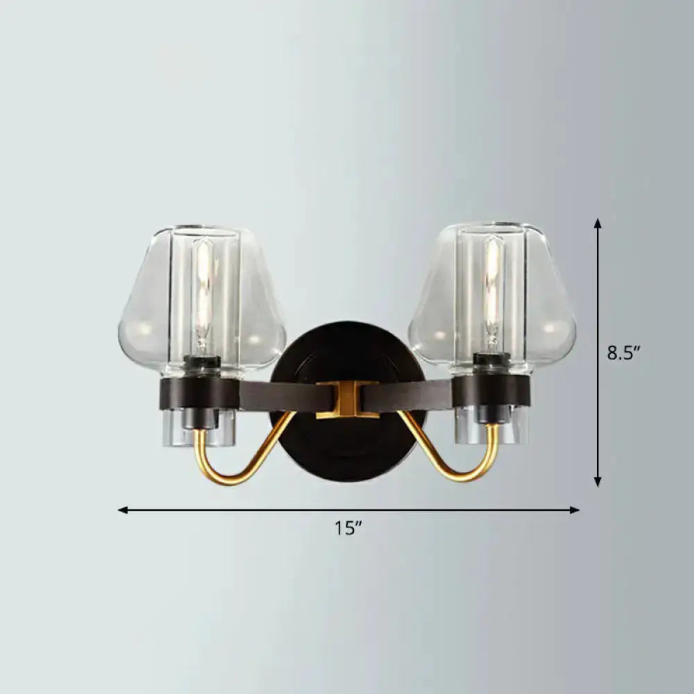 Modern Smoke Gray Wall Lamp with Bronze Finish