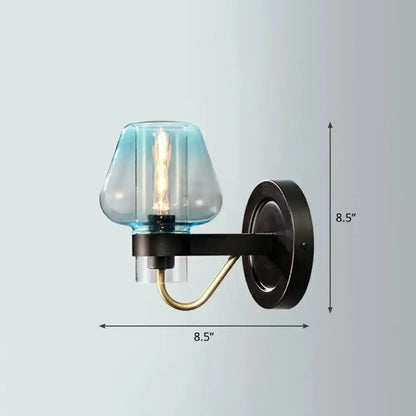 Modern Smoke Gray Wall Lamp with Bronze Finish