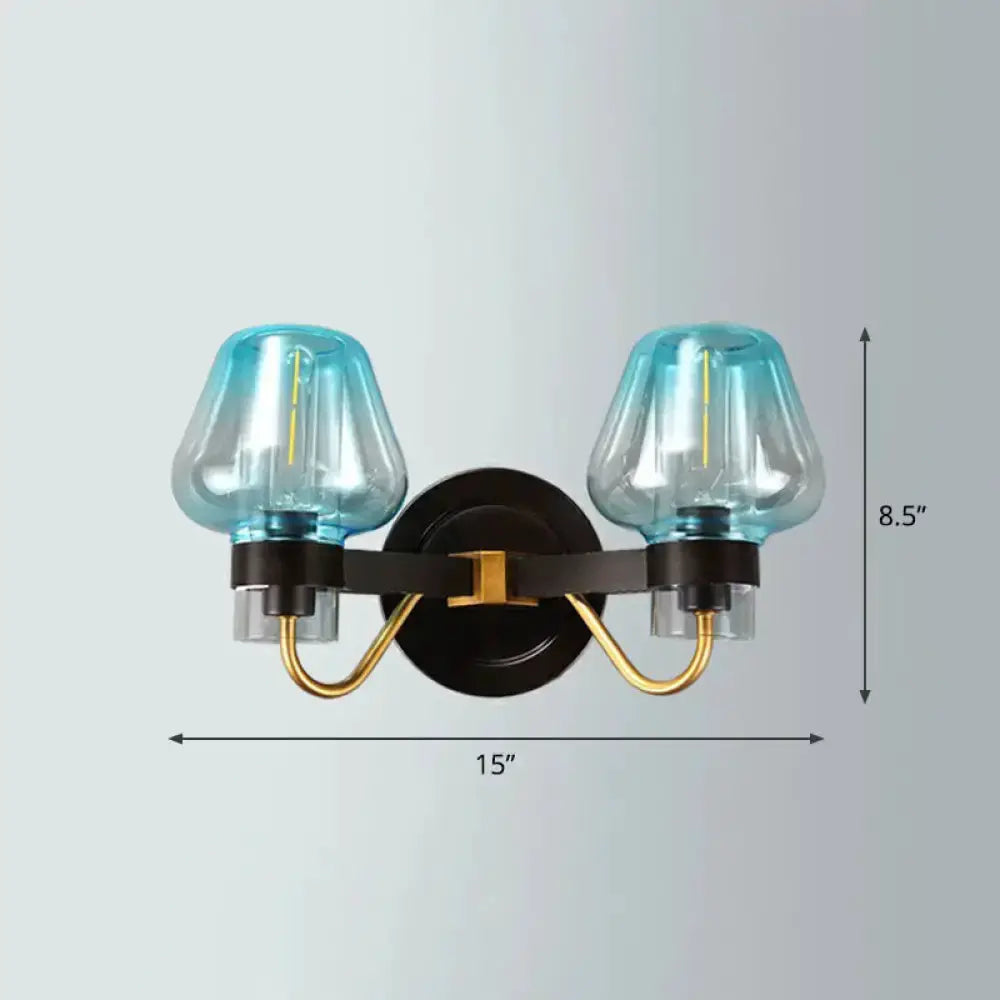 Modern Smoke Gray Wall Lamp with Bronze Finish