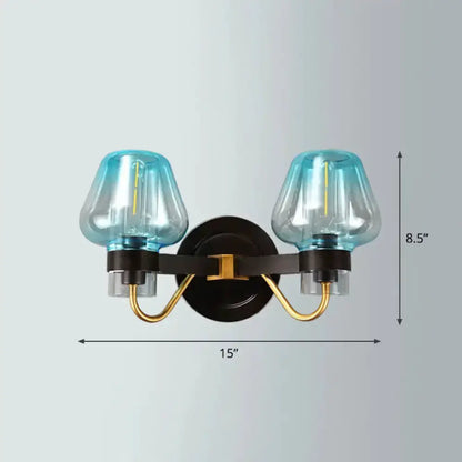 Modern Smoke Gray Wall Lamp with Bronze Finish