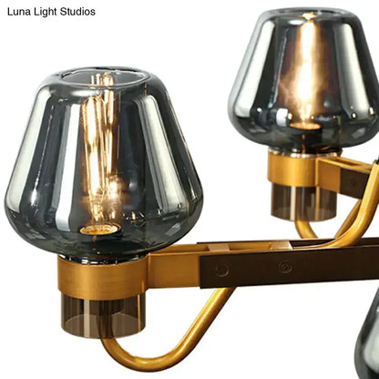 Modern Smoke Gray Wall Lamp with Bronze Finish
