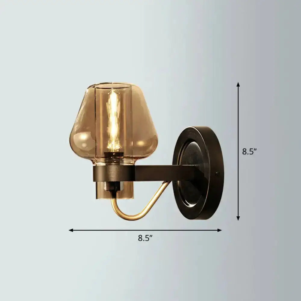 Modern Smoke Gray Wall Lamp with Bronze Finish