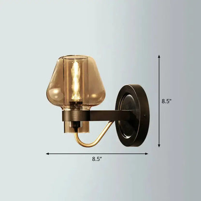 Modern Smoke Gray Wall Lamp with Bronze Finish