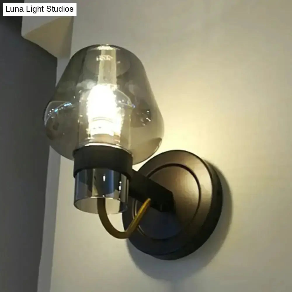 Modern Smoke Gray Wall Lamp with Bronze Finish