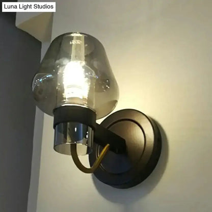 Modern Smoke Gray Wall Lamp with Bronze Finish