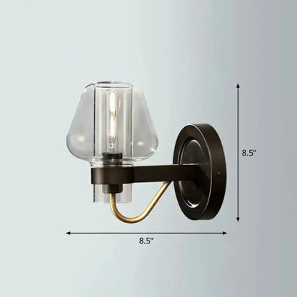 Modern Smoke Gray Wall Lamp with Bronze Finish