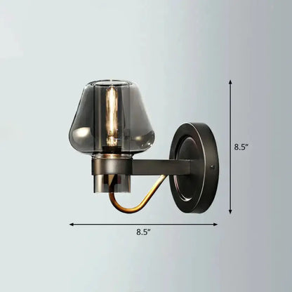 Modern Smoke Gray Wall Lamp with Bronze Finish