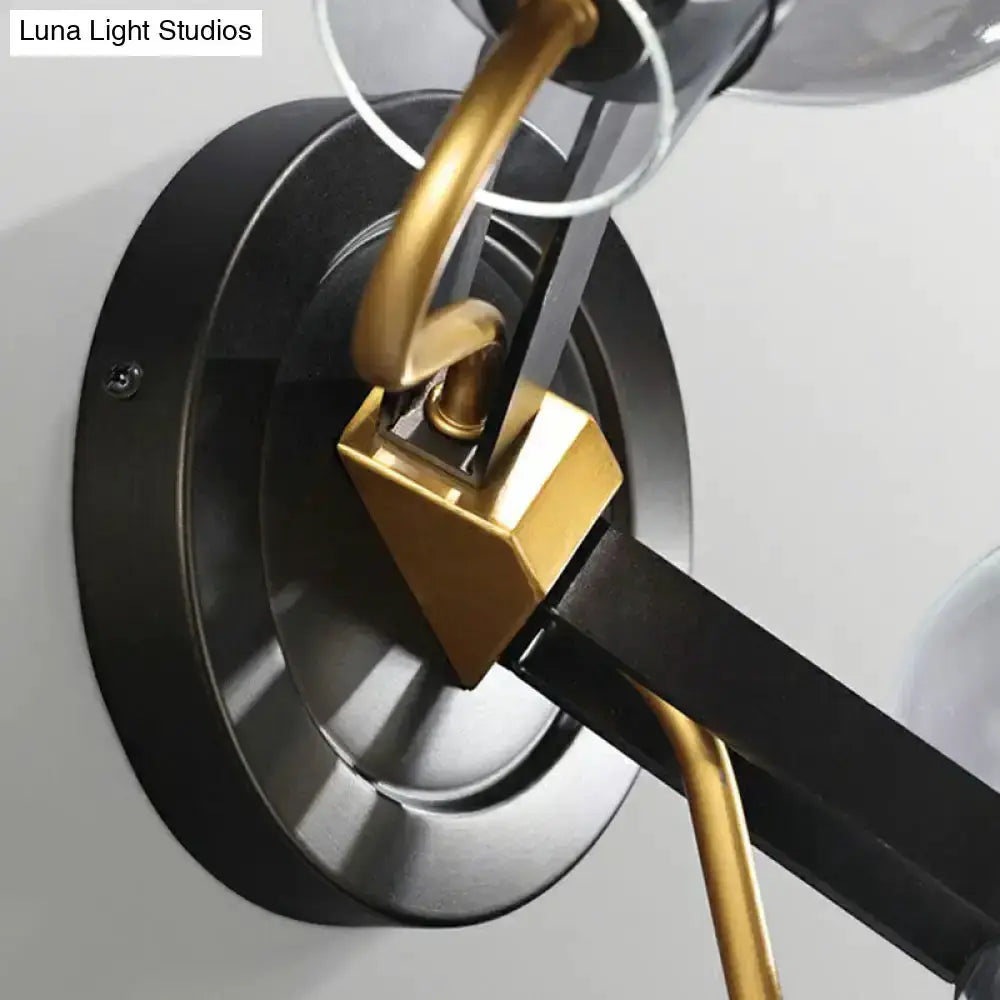 Modern Smoke Gray Wall Lamp with Bronze Finish