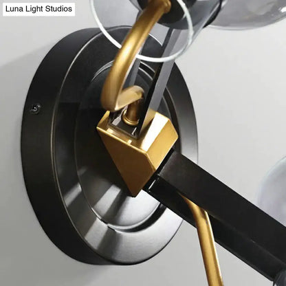 Modern Smoke Gray Wall Lamp with Bronze Finish