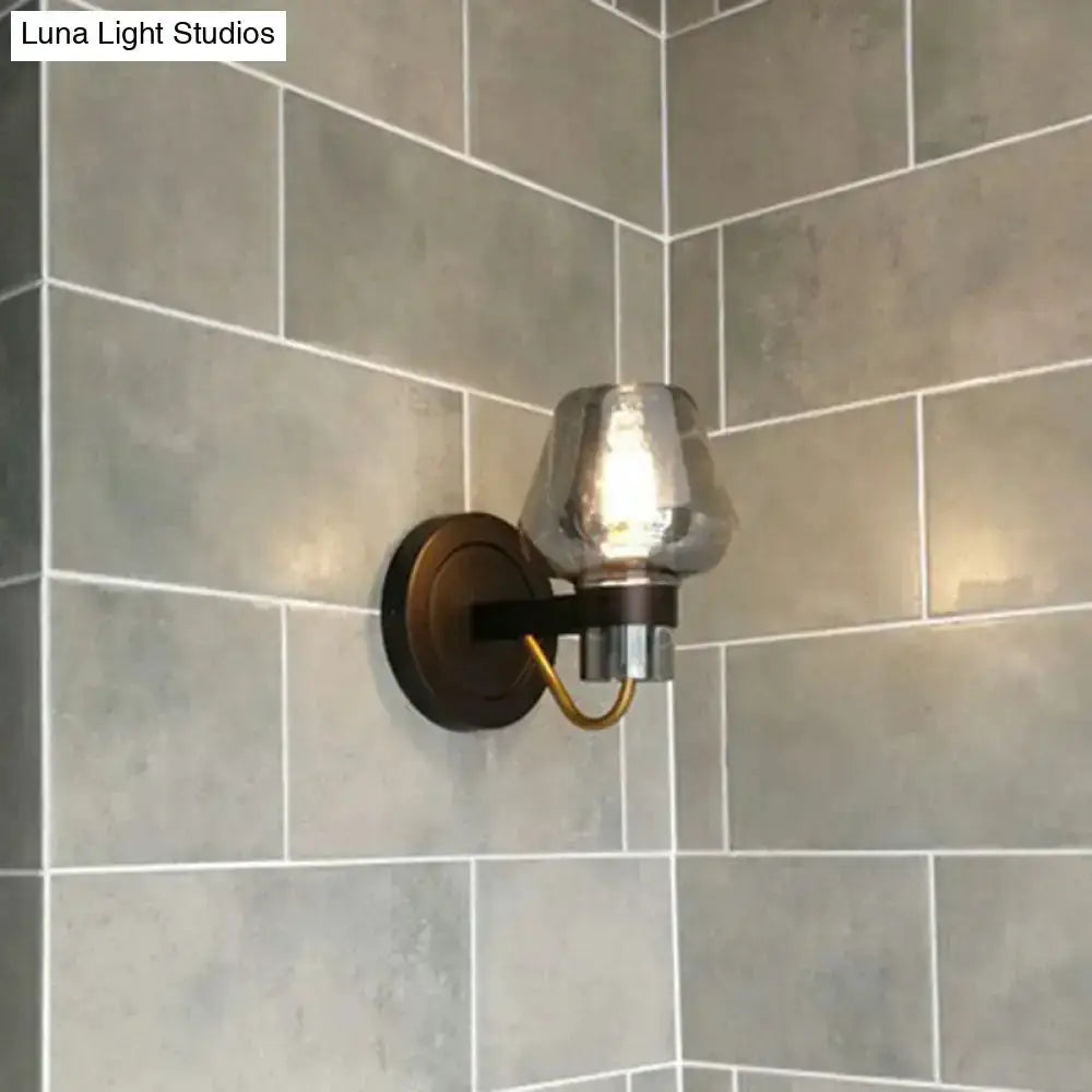 Modern Smoke Gray Wall Lamp with Bronze Finish